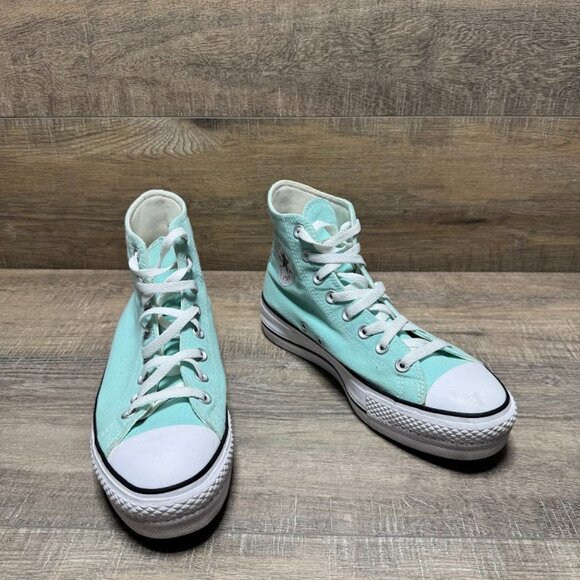 Converse Platform High Top Beach Glass Canvas Sneakers Women's Size 7 - Picture 6 of 7